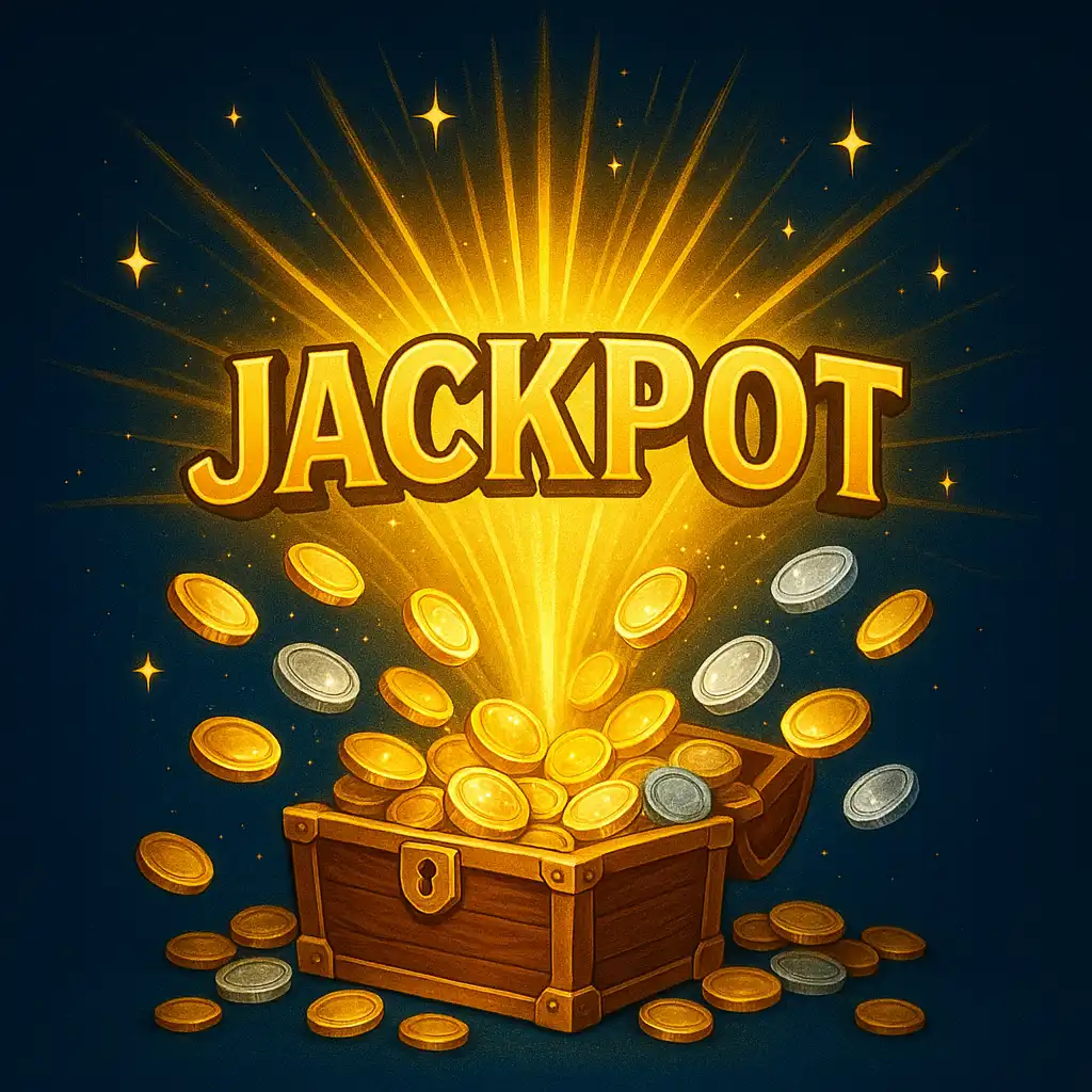 Treasure chest bursting with gold and platinum coins