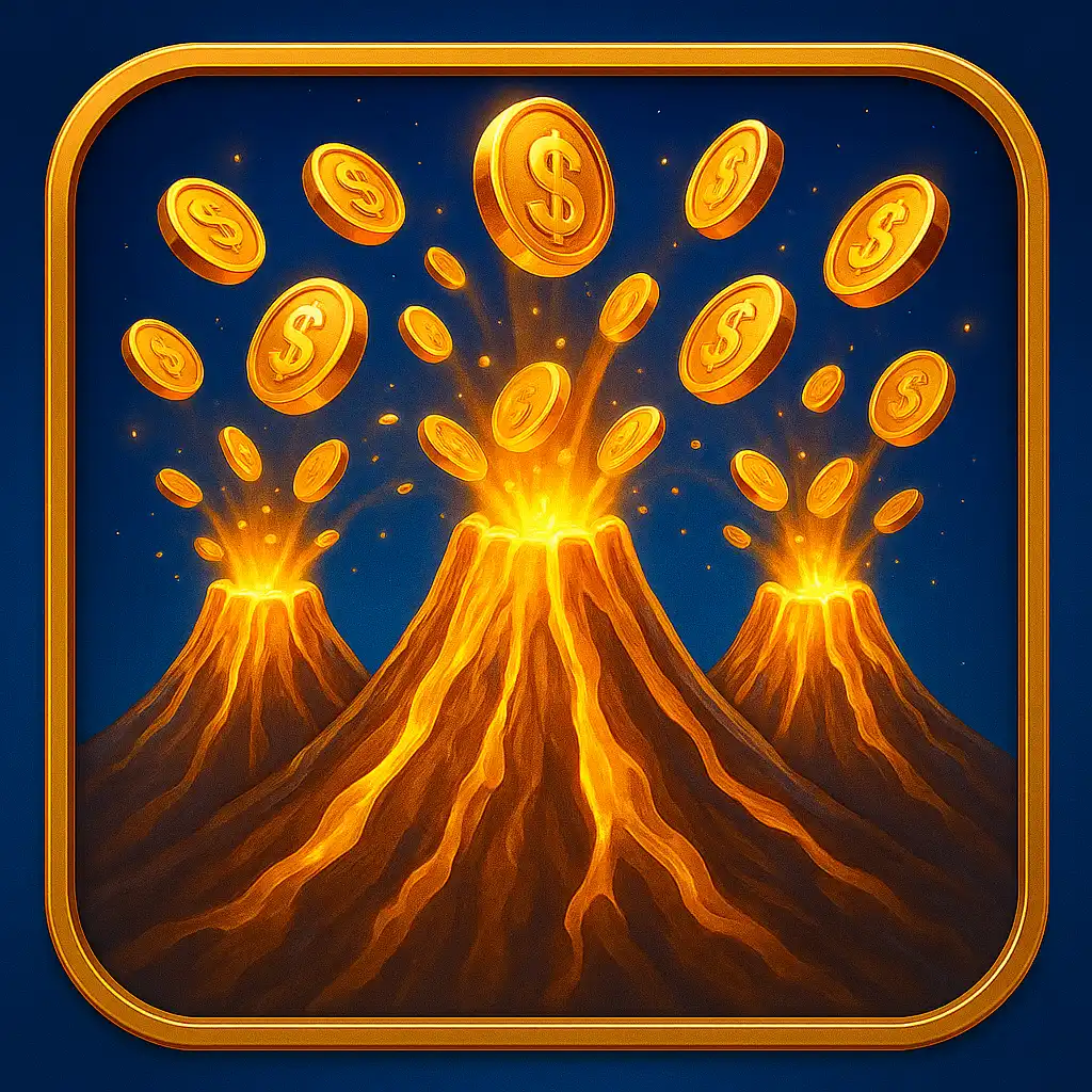 3 Coin Volcanoes slot game artwork
